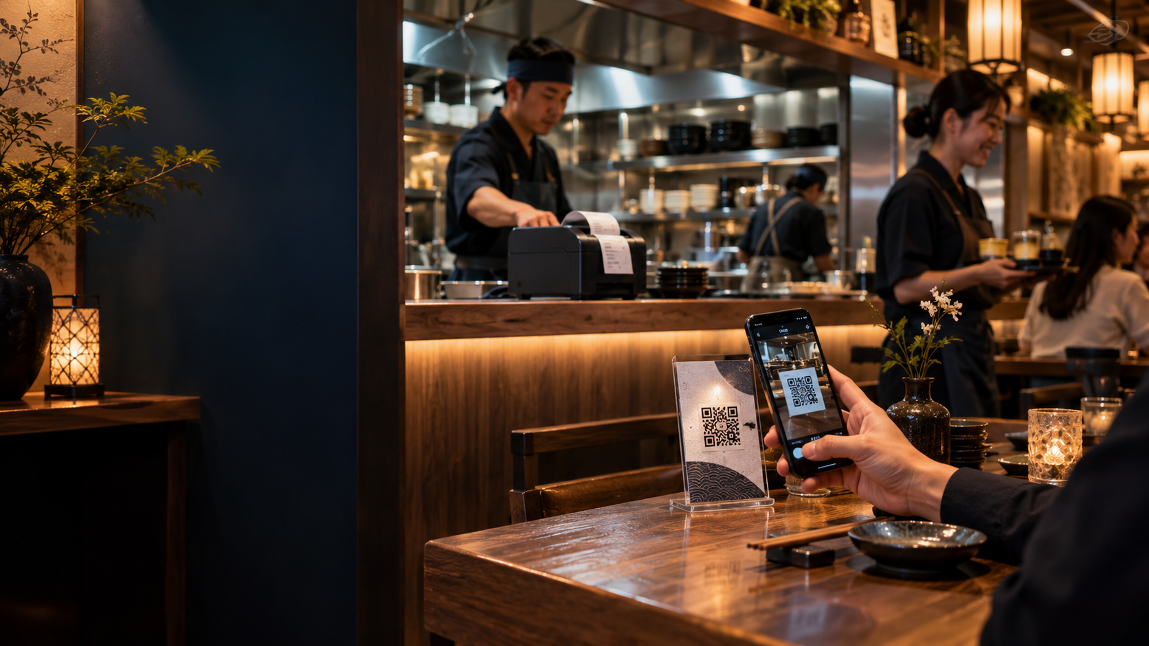 QR ordering in a restaurant